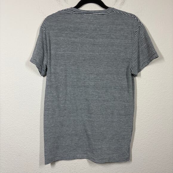 Samsoe Samsoe Mens Size Medium Graham Stripe Short Sleeves T-Shirt Black Jersey - Picture 2 of 7